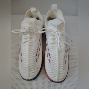 Wanted White Sneakers with Multicolor Accents Size 9